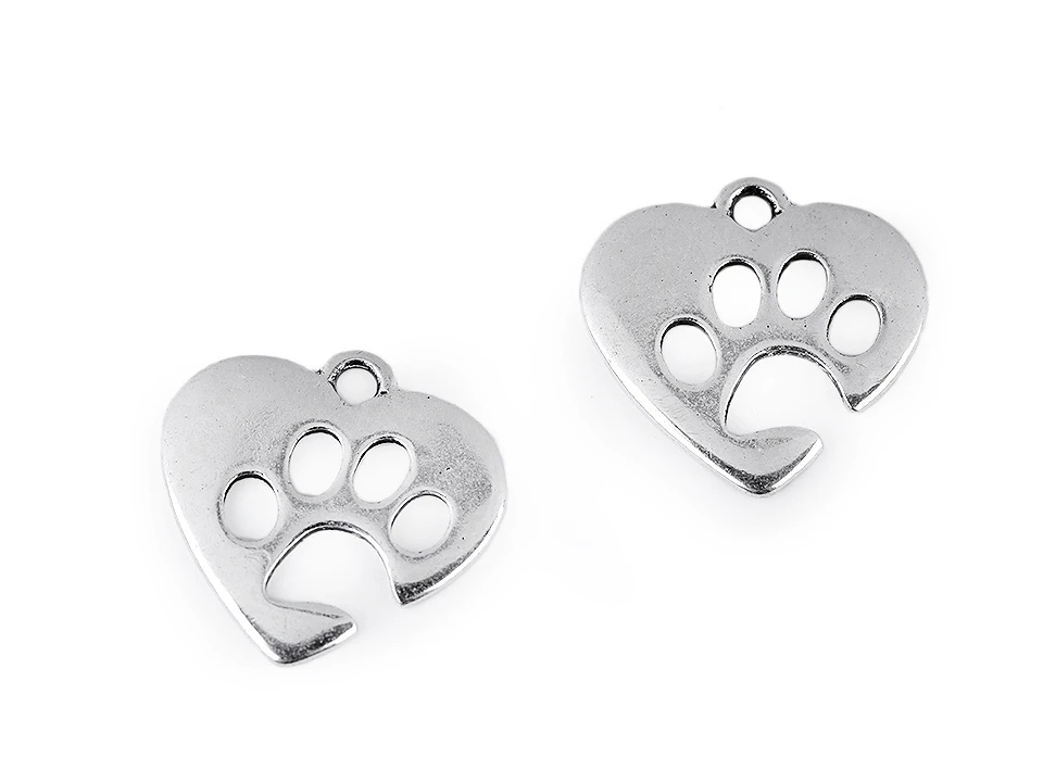 Herz-Pfoten-Anhänger // Silber // 1 Stück