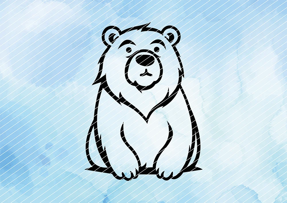 Mürrischer Bär // Plotterdatei SVG Vektor Grafik