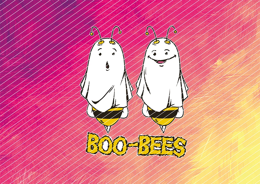 B-WARE // Boo Bees - Spukende Bienen für Halloween // Bügelbild Kopie