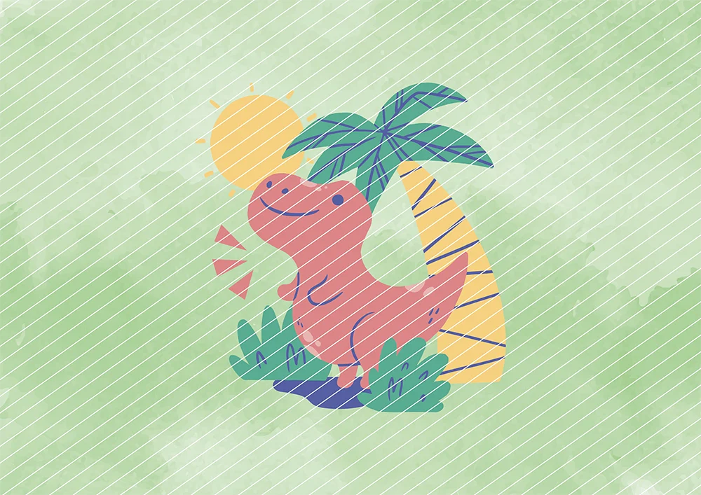 Süßer Dino in Pastellfarben // Bügelbild