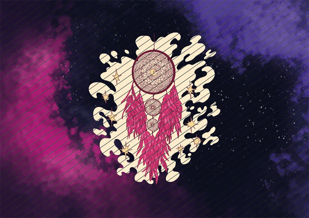 Verspielter Traumfänger // Bügelbild
