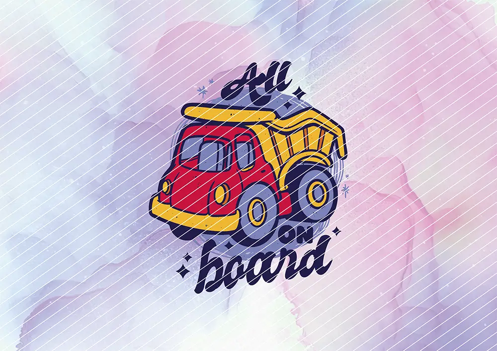 Kipplaster "All on board" // Bügelbild