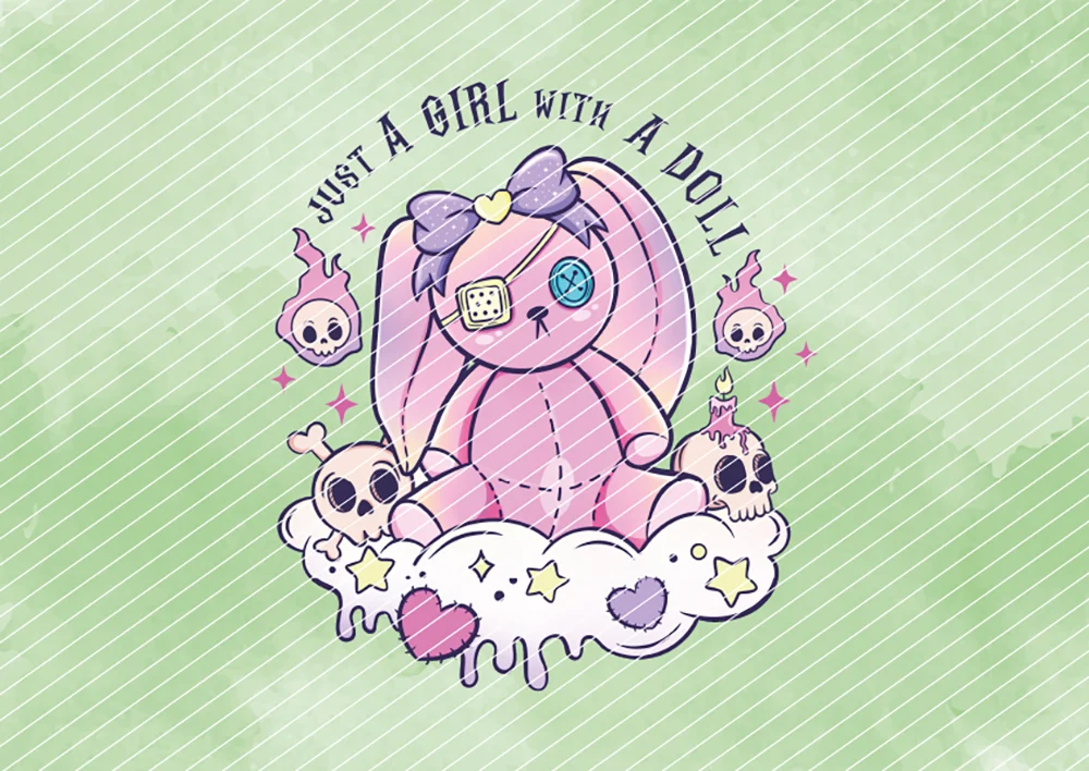 Just a girl with a doll // Bügelbild