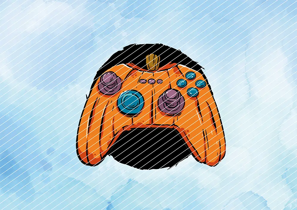 Gamepad aus Kürbis // Bügelbild