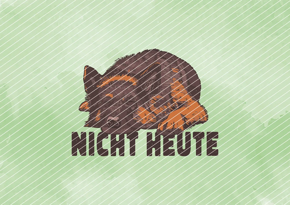 Schlafender Schäferhund "Nicht Heute" // Bügelbild