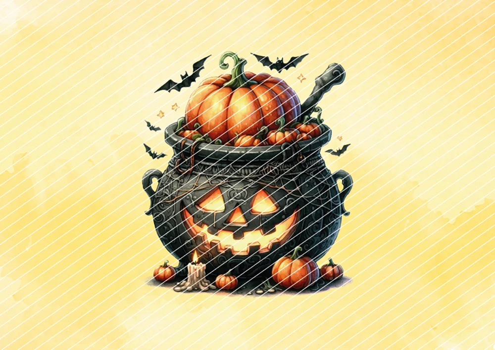 Halloween Zauberkessel // Bügelbild