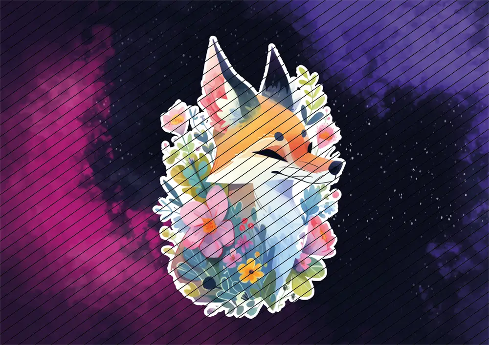 Fuchs in Aquarell-Optik // Bügelbild