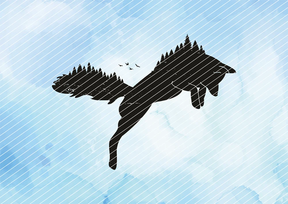 Jagender Fuchs // Bügelbild