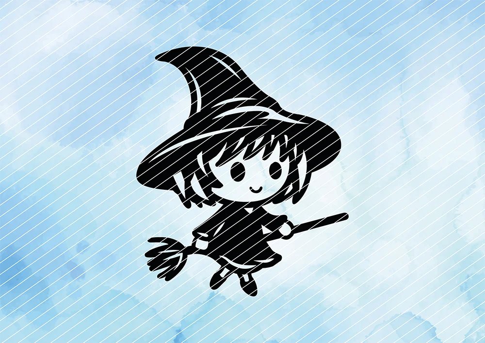 Kleine Hexe // Plotterdatei SVG Vektor Grafik