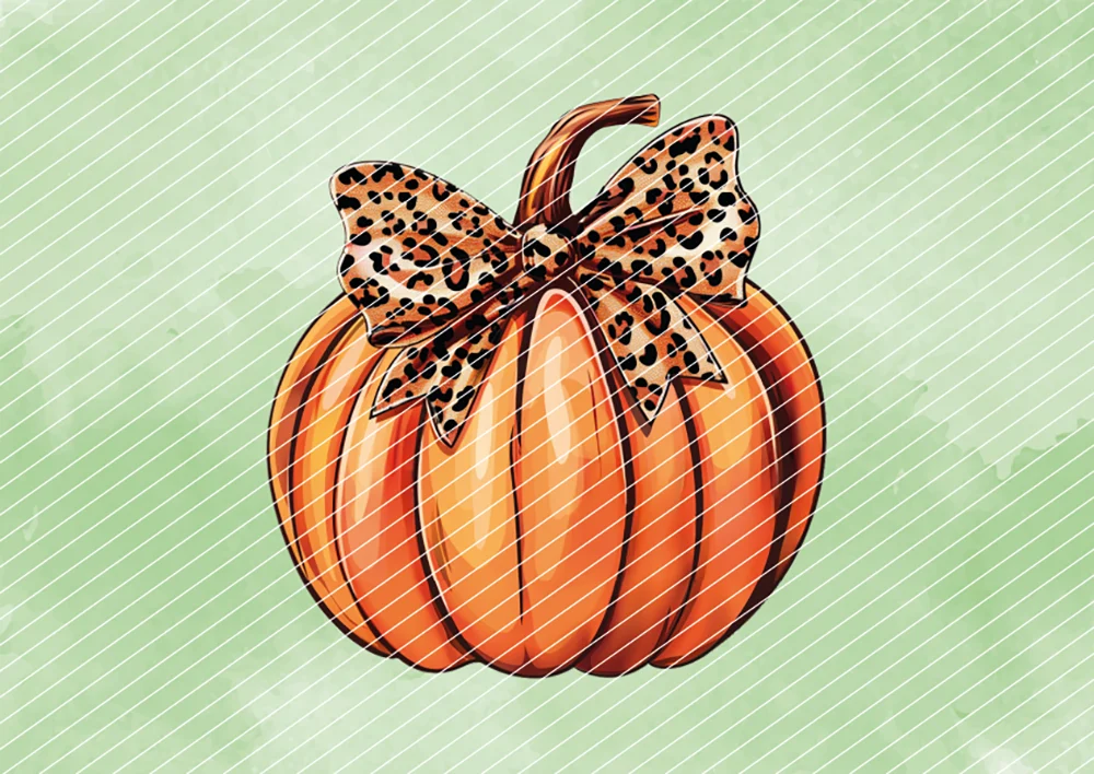 Kürbis mit Schleife // Bügelbild