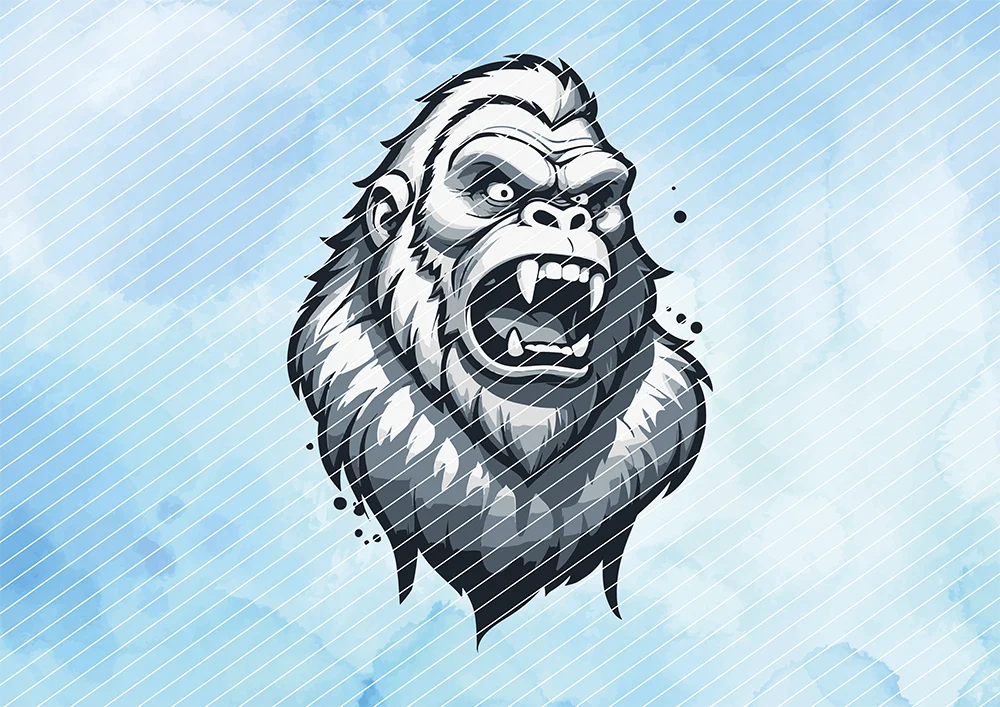 Brüllender Gorilla // Bügelbild