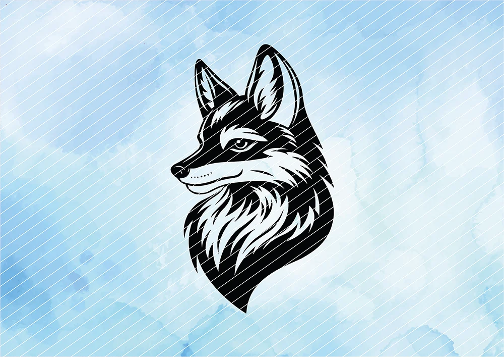 Fuchs-Portrait // Plotterdatei SVG Vektor Grafik