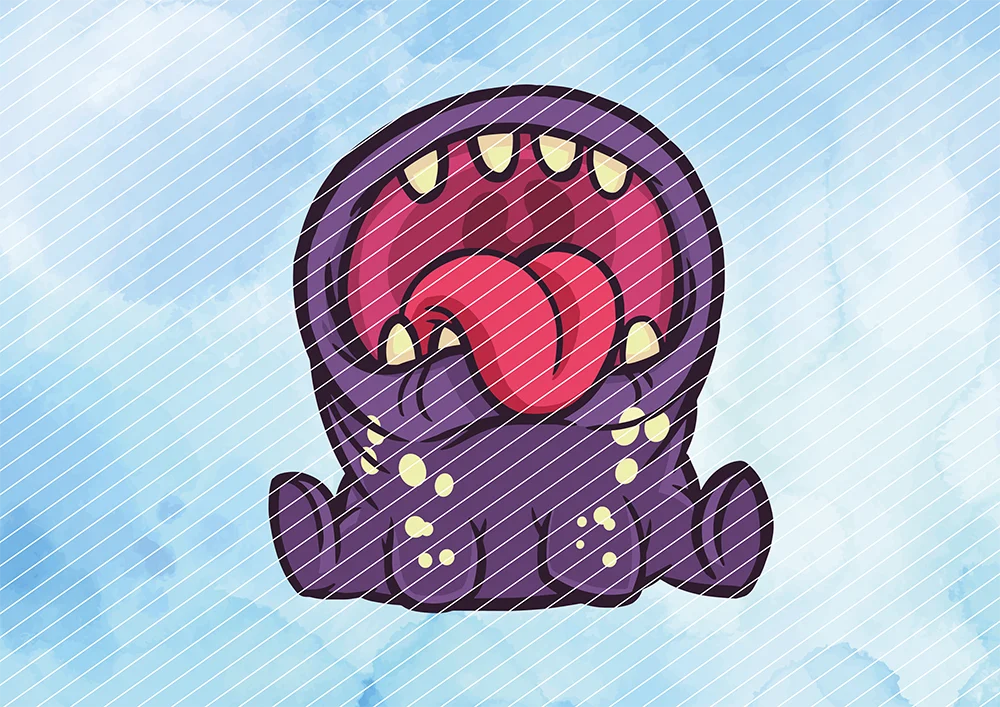 Hungriger Dino // Bügelbild