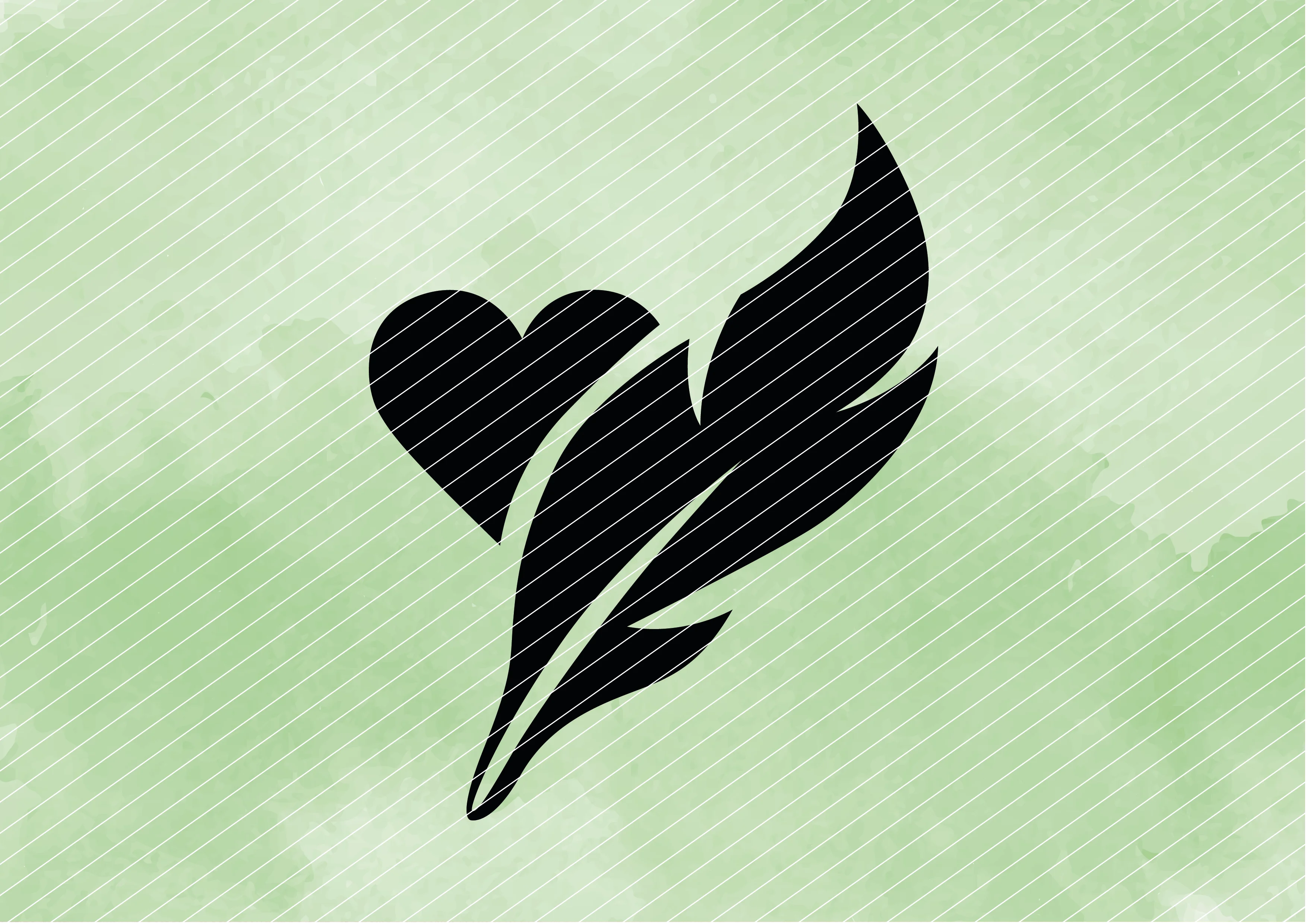 Herz mit Federkiel // Plotterdatei SVG Vektor Grafik