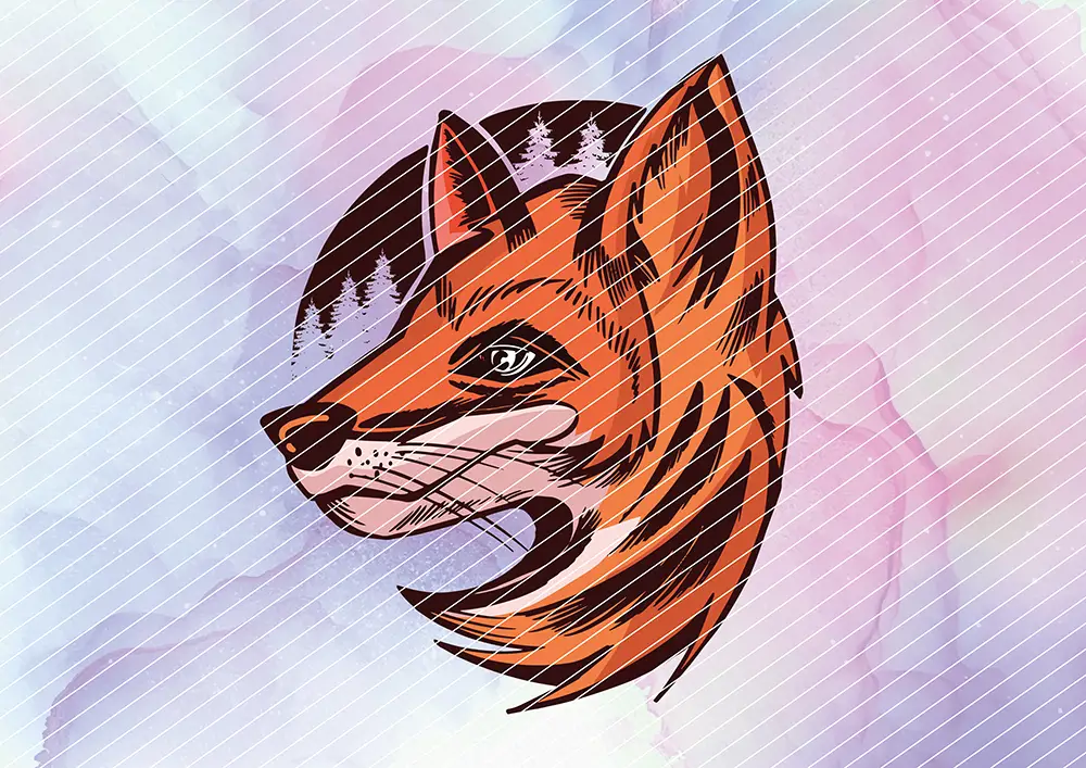 Fuchs im Wald // Bügelbild