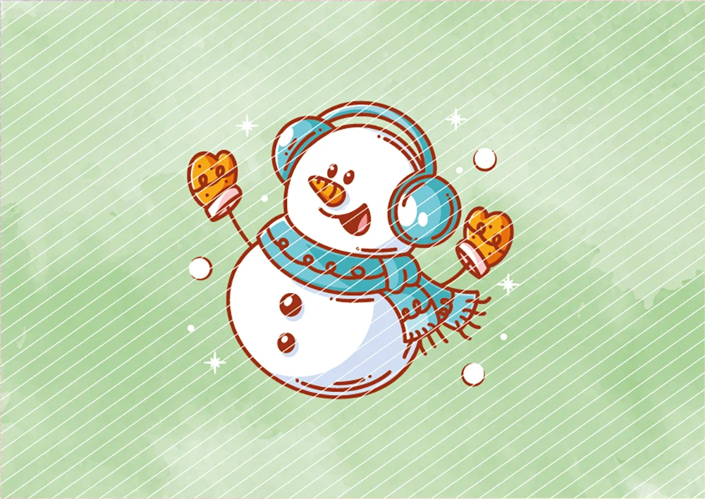 Schneemann mit Ohrwärmern // Bügelbild