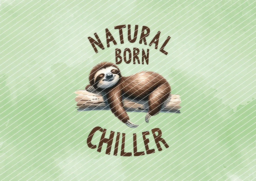 Faultier "Natural Born Chiller" // Bügelbild