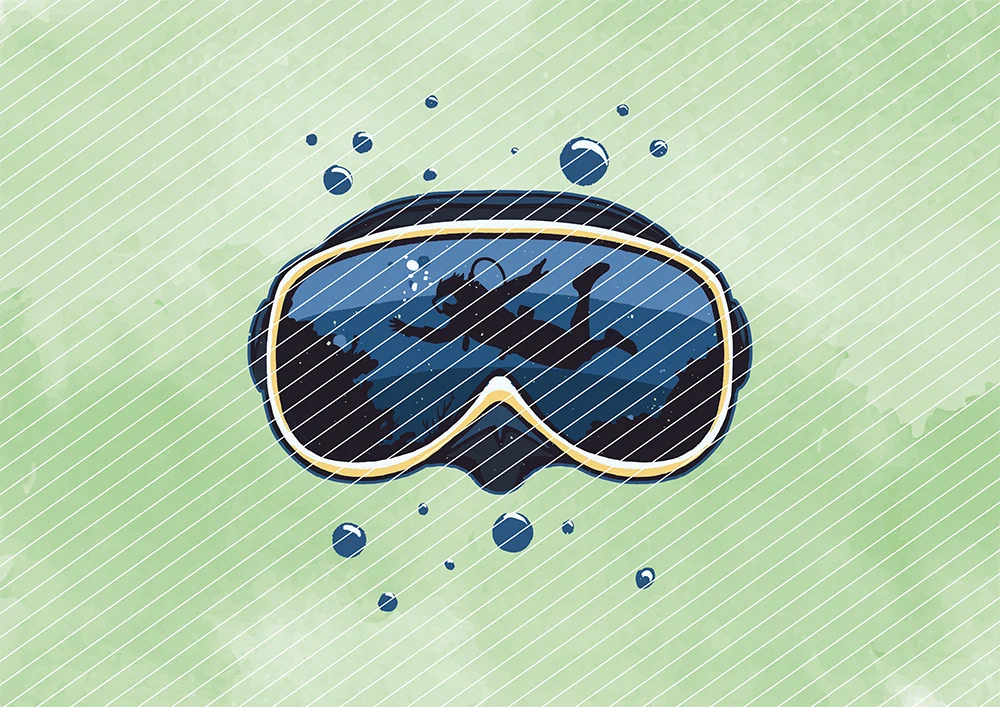 Taucherbrille // Bügelbild