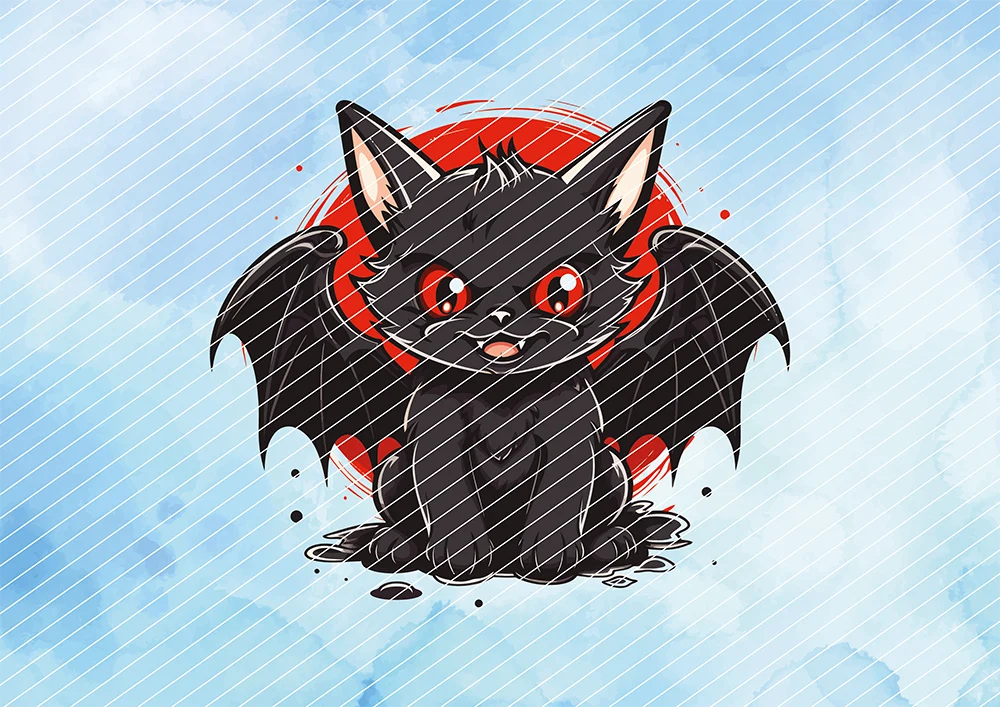 Vampirkatze  // Bügelbild