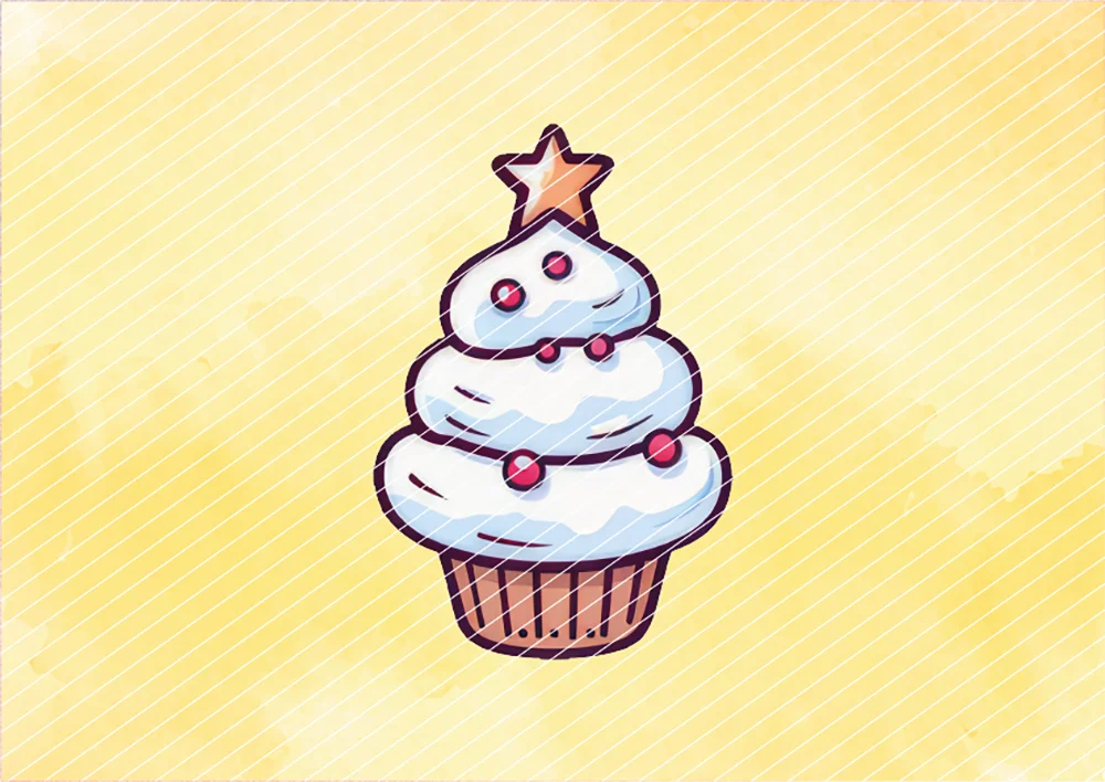 Winterlicher Cupcake // Bügelbild