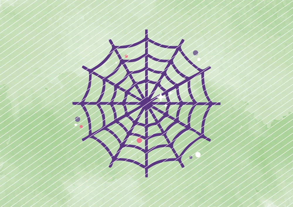 Lila Spinnennetz // Bügelbild