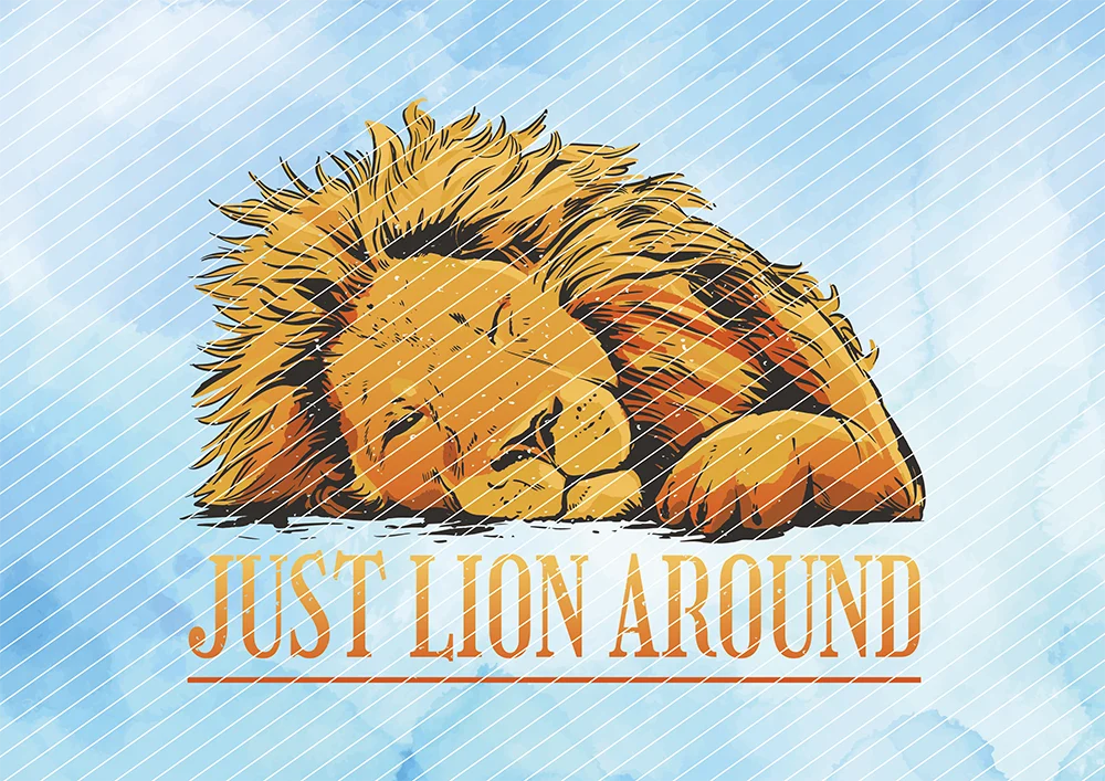Just Lion Around - Schlafender Löwe // Bügelbild