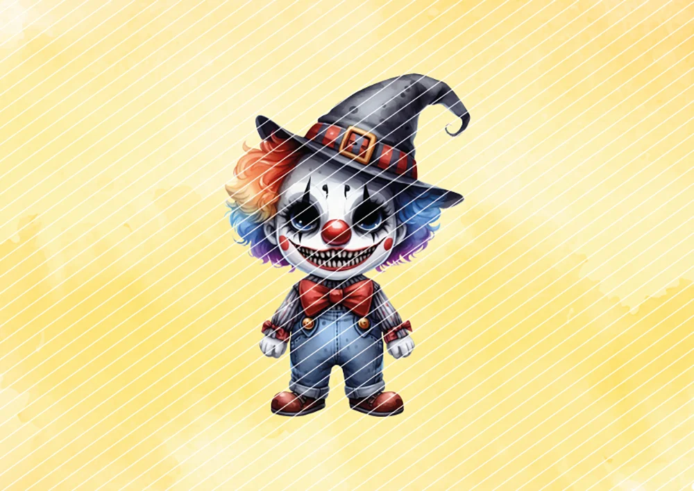 Gruseliger Clown // Bügelbild