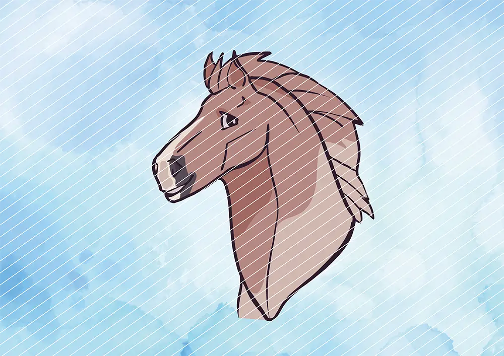 Pferd Fuchs-Portrait // Bügelbild