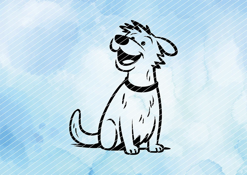 Fröhlicher Hund // Plotterdatei SVG Vektor Grafik