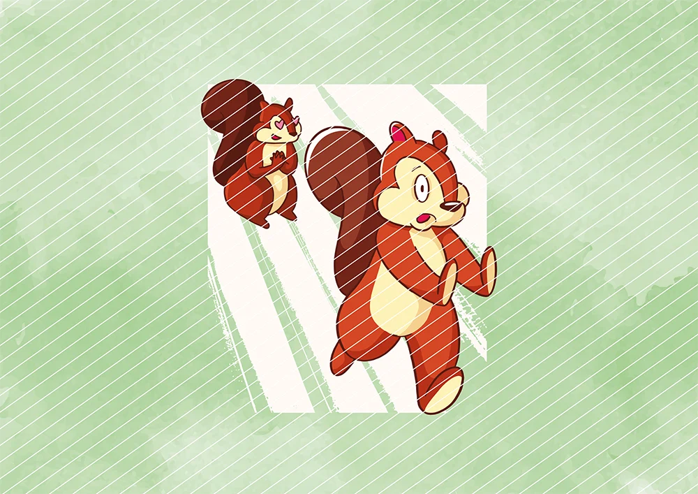 Verliebtes Eichhörnchen // Bügelbild