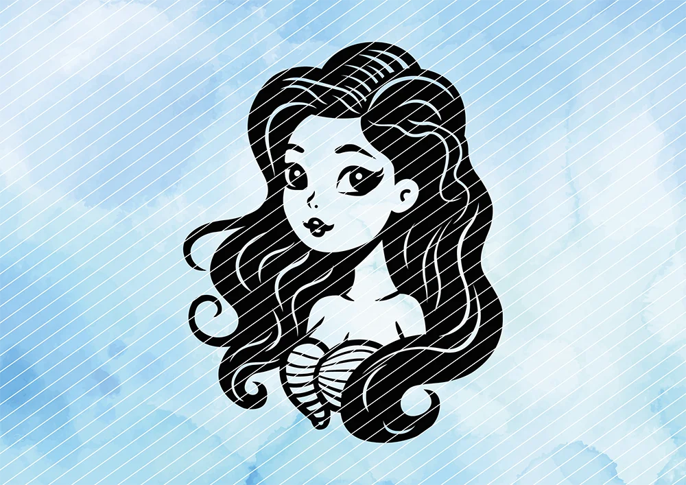 Meerjungfrau für maritime Idee // Plotterdatei SVG Vektor Grafik