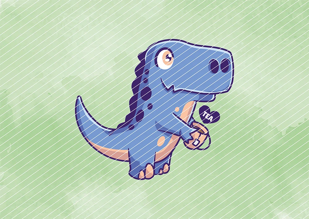 Tea-Rex // Bügelbild