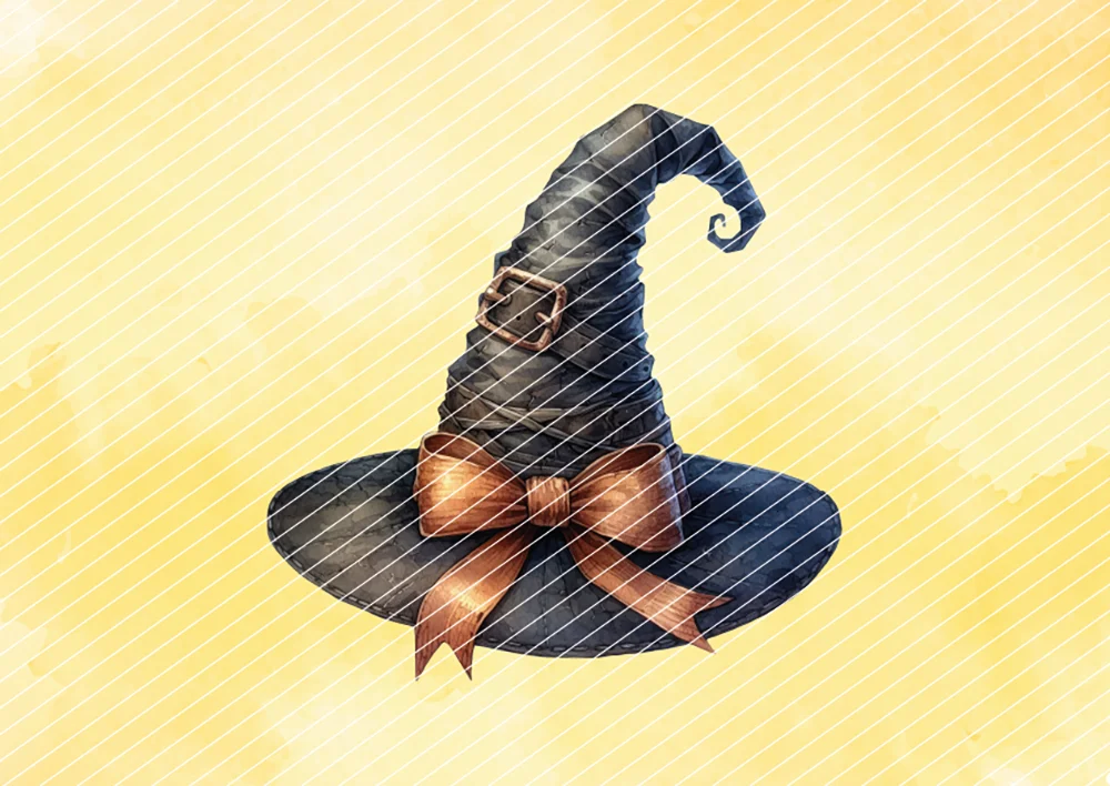 Schwarzer Hexenhut // Bügelbild