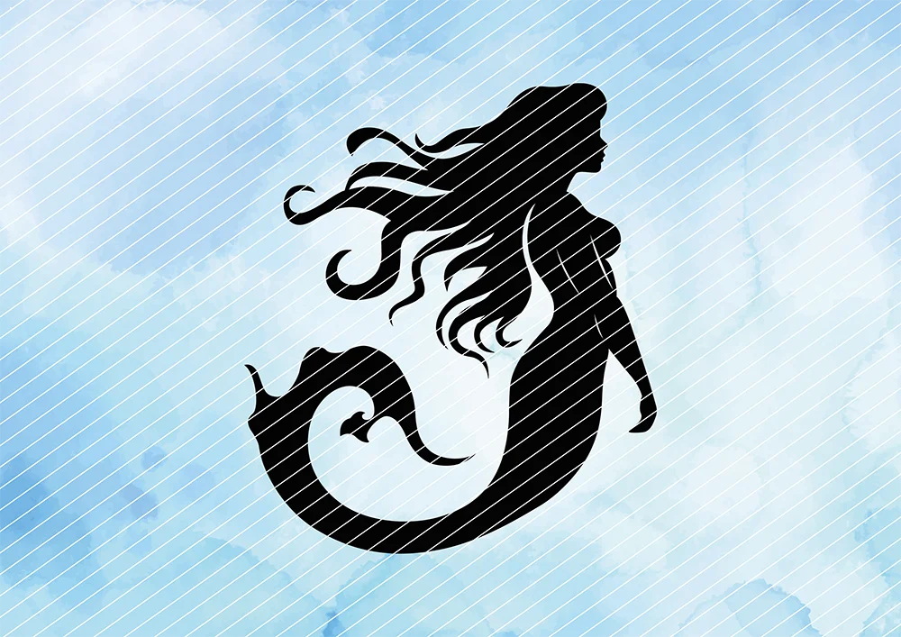 Meerjungfrau für maritime Idee // Plotterdatei SVG Vektor Grafik