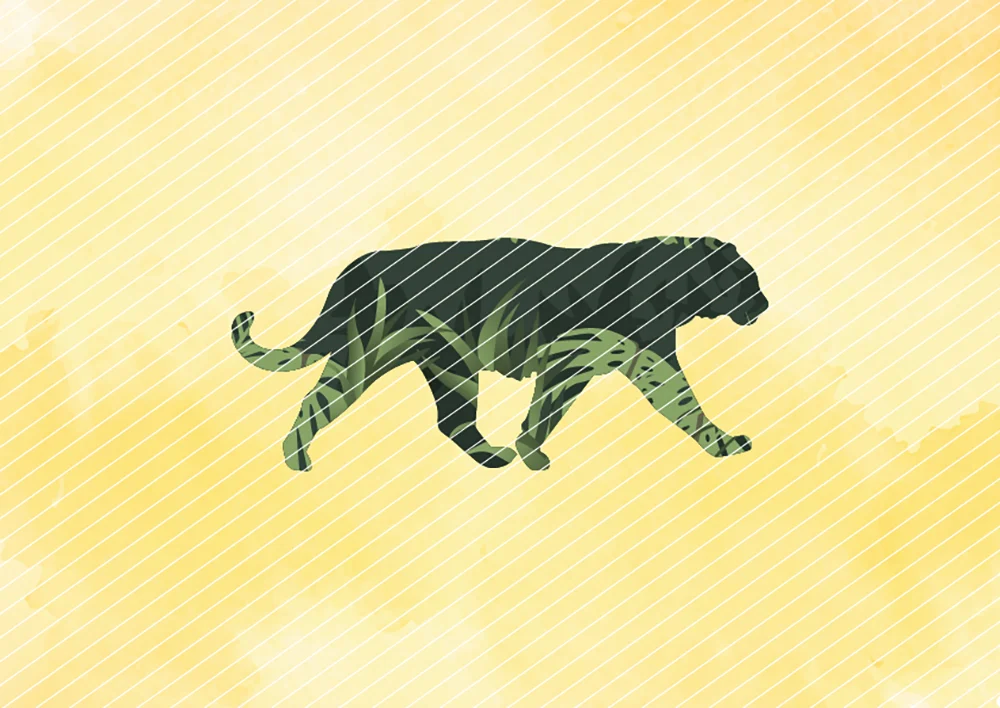 Panther im Dschungel-Look // Bügelbild