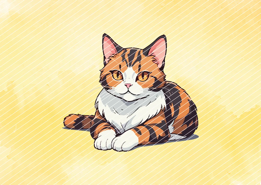 Rot-getigerte Katze // Bügelbild