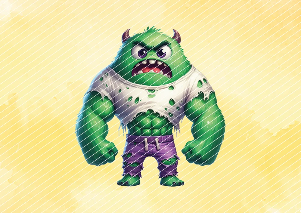 Grünes Monster // Bügelbild