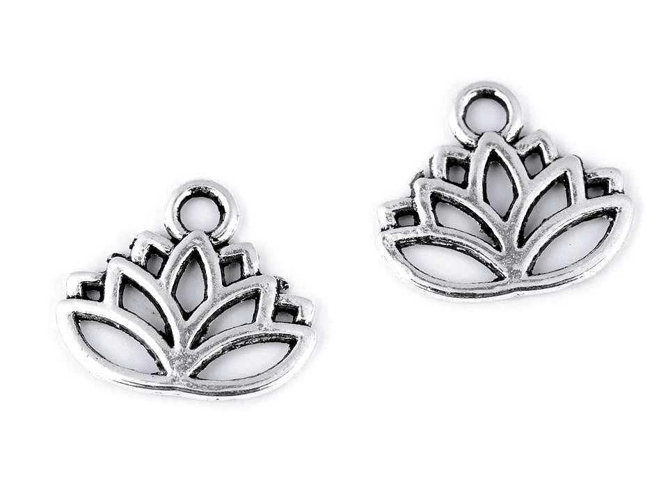 Lotos-Blume Anhänger // Silber // 1 Stück 