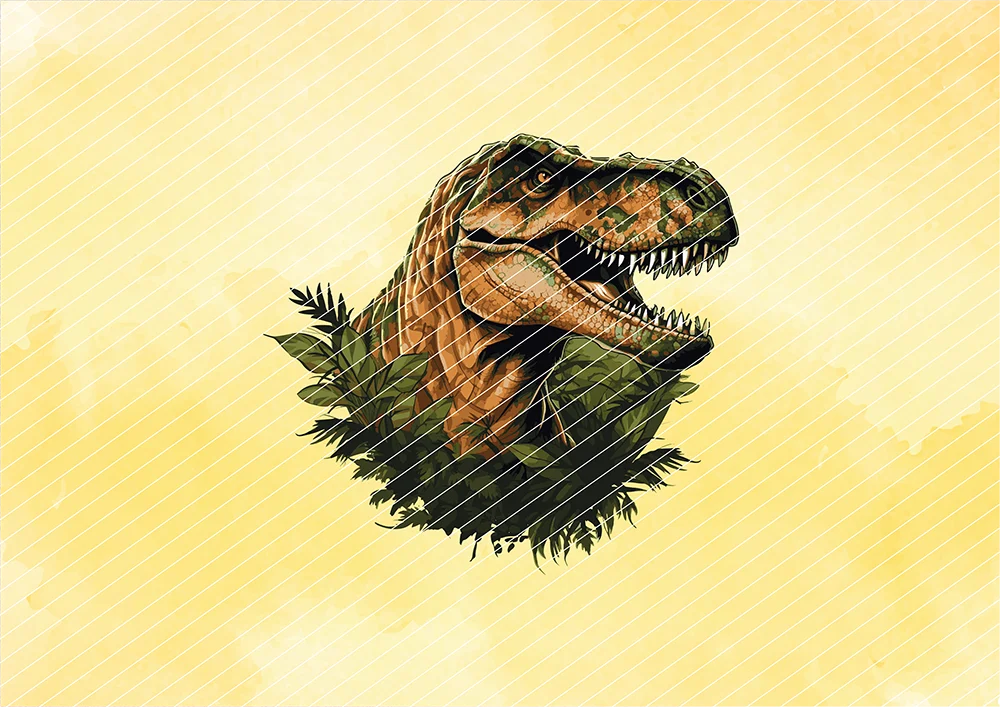 Tyrannosaurus Rex // Braun grüner Dinosaurier // Bügelbild