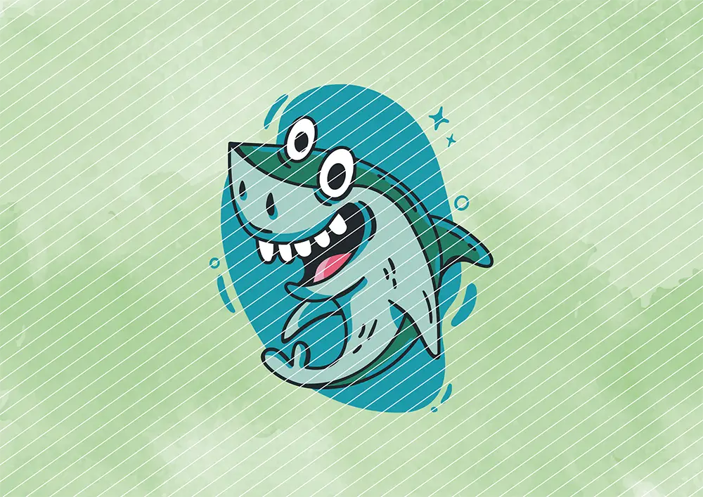 Fröhlicher Hai // Bügelbild