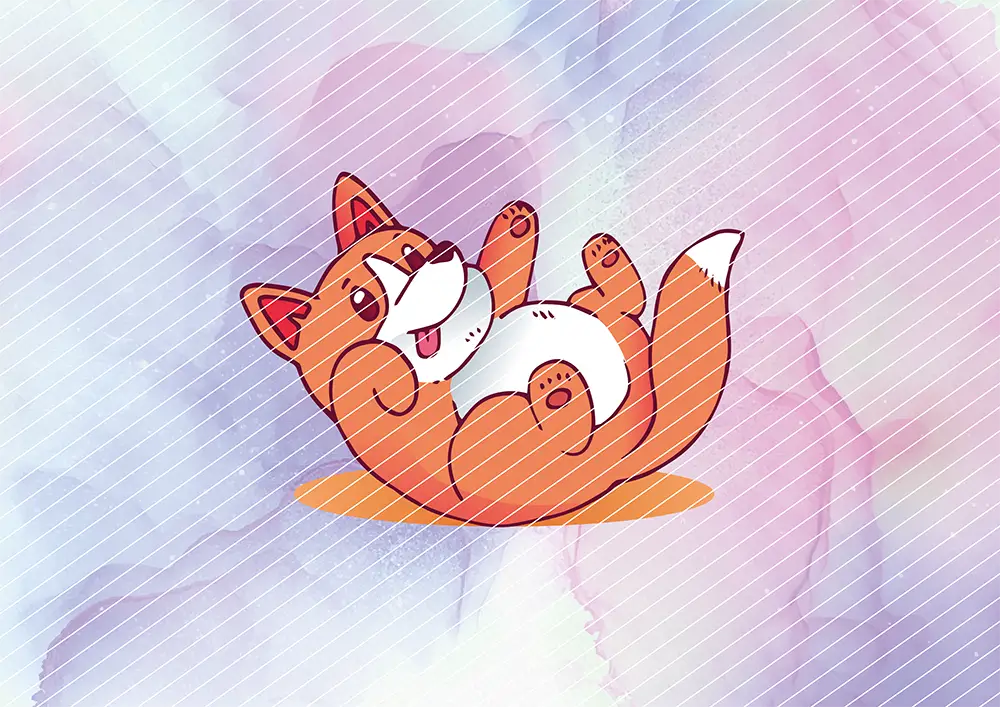 Spielender Hund // Bügelbild