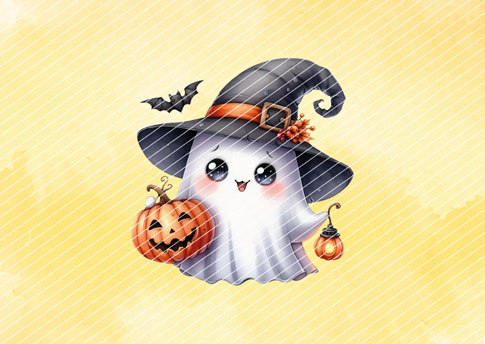 Fröhlicher Halloween-Geist // Bügelbild