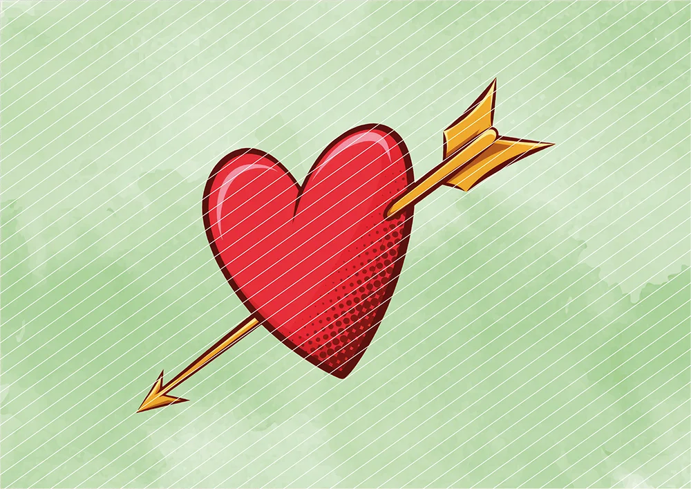 Liebespfeil trifft Herz // Bügelbild