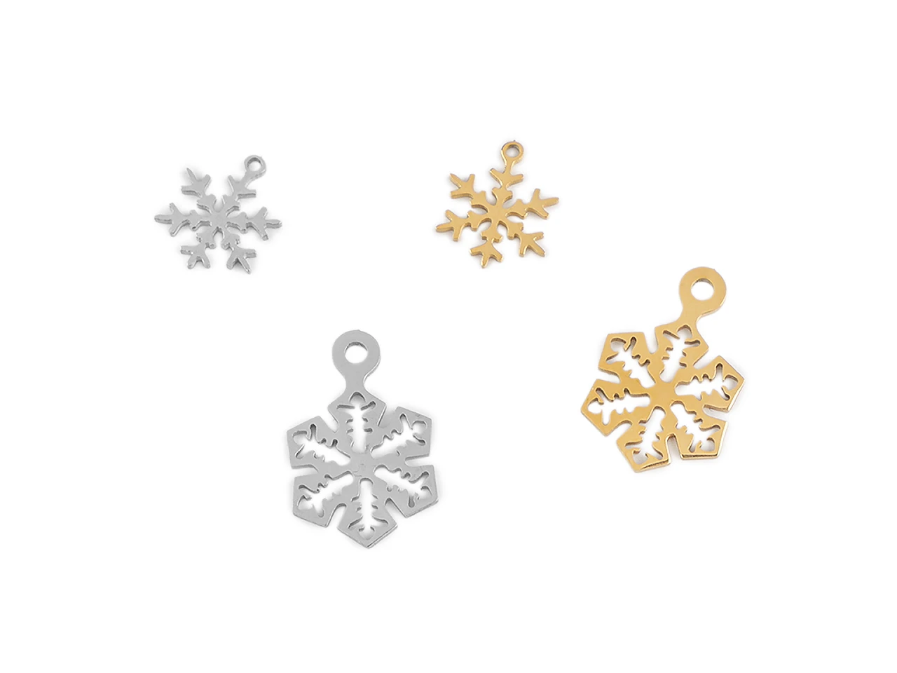 Anhänger Schneeflocken // Silber und Gold // 1 Stück