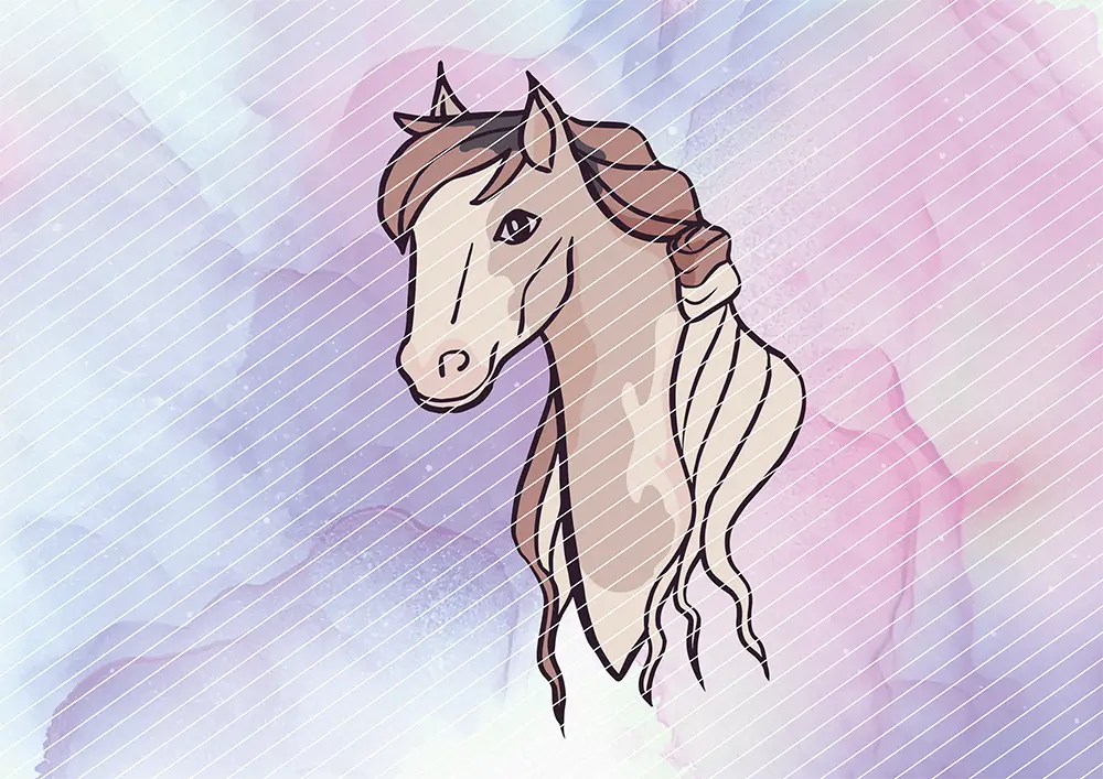 Pferde-Portrait Isabellfarben // Bügelbild
