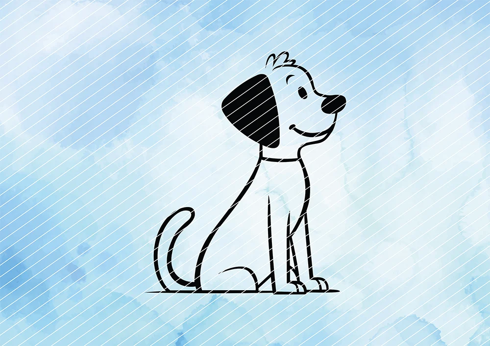 Fröhlicher Hund // Plotterdatei SVG Vektor Grafik
