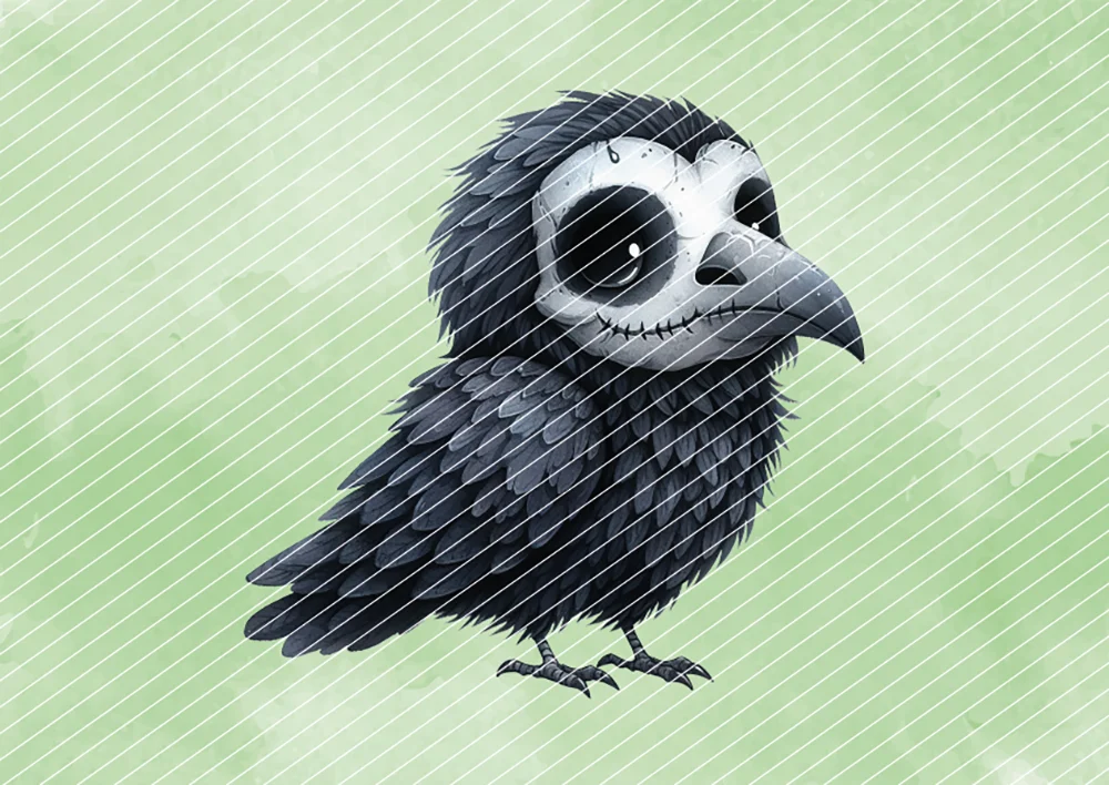 Gruseliger Rabe // Bügelbild