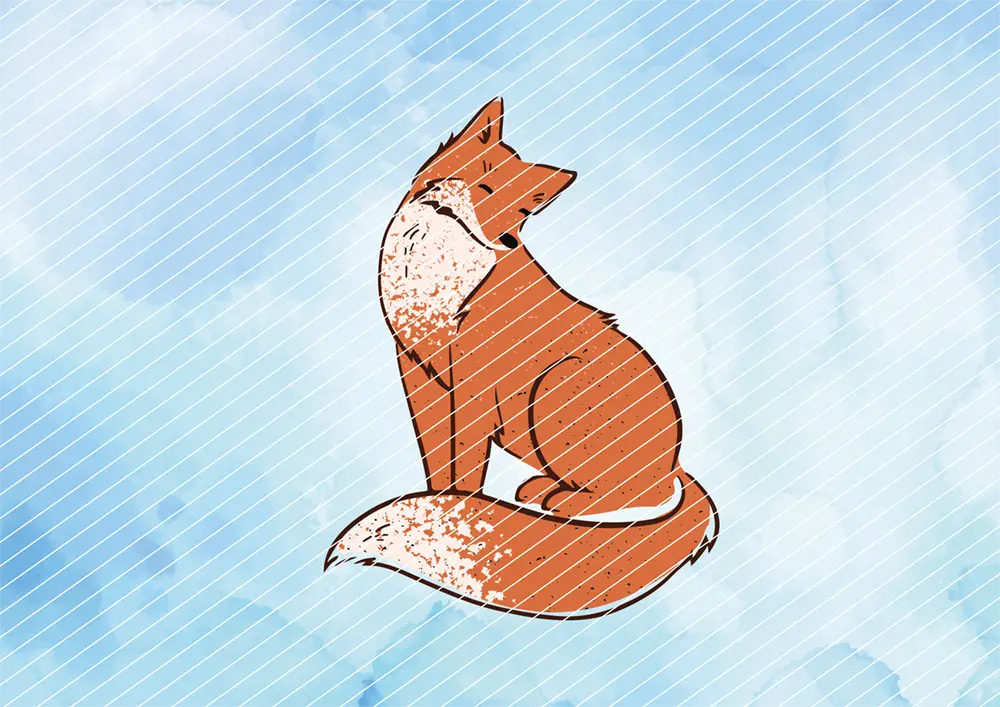 Sitzender Fuchs // Bügelbild