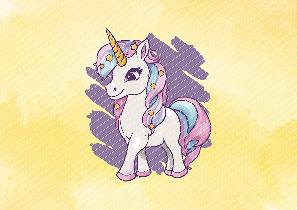 Einhorn in Pastellfarben // Bügelbild