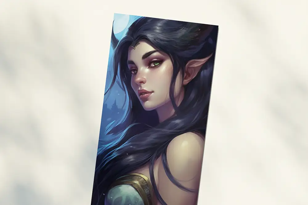 Nachtelfe in Rüstung // Lesezeichen // Beidseitig bedruckt